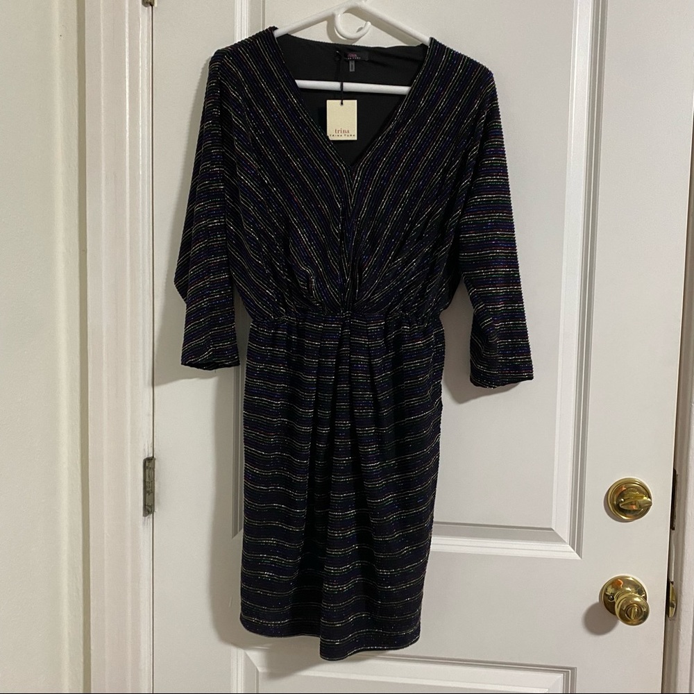 *Trina Turk black dress with rainbow glitter size L